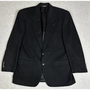 Bill Blass Blazer Mens 44R Black 100% Camel Hair Sport Coat Made in USA